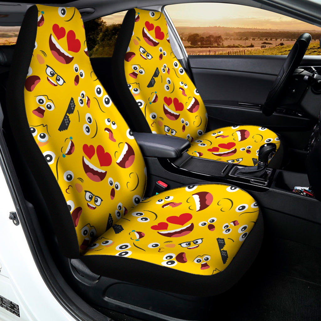 Funny Emoji Pattern Print Universal Fit Car Seat Covers