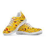 Funny Emoji Pattern Print White Sneakers