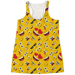 Funny Emoji Pattern Print Women's Racerback Tank Top