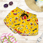 Funny Emoji Pattern Print Women's Shorts