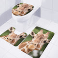 Funny Giraffe Print 3 Piece Bath Mat Set