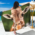Funny Giraffe Print Beach Sarong Wrap