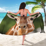 Funny Giraffe Print Beach Sarong Wrap