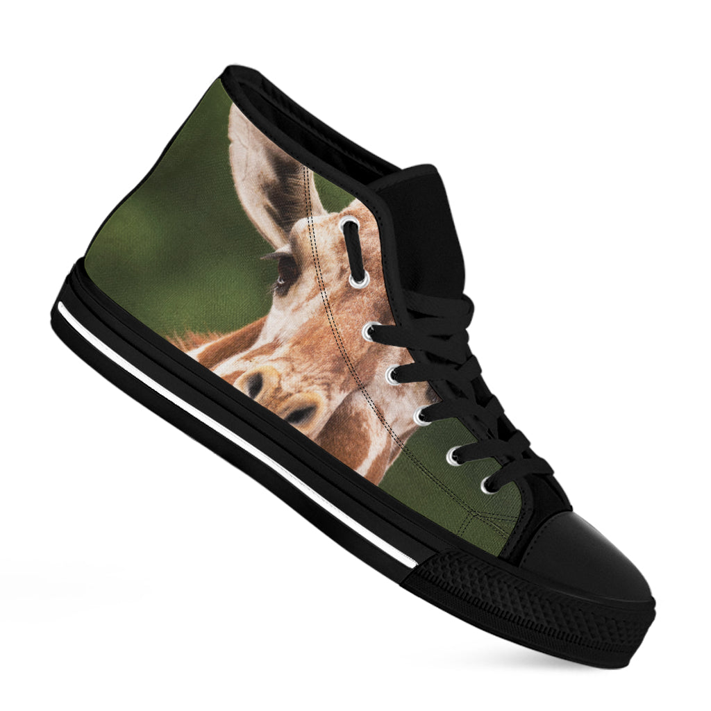 Funny Giraffe Print Black High Top Shoes