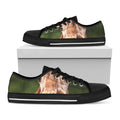Funny Giraffe Print Black Low Top Sneakers