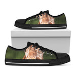 Funny Giraffe Print Black Low Top Shoes