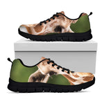 Funny Giraffe Print Black Sneakers