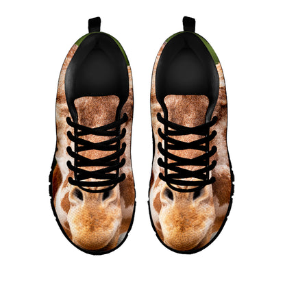 Funny Giraffe Print Black Sneakers