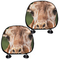 Funny Giraffe Print Car Headrest Covers