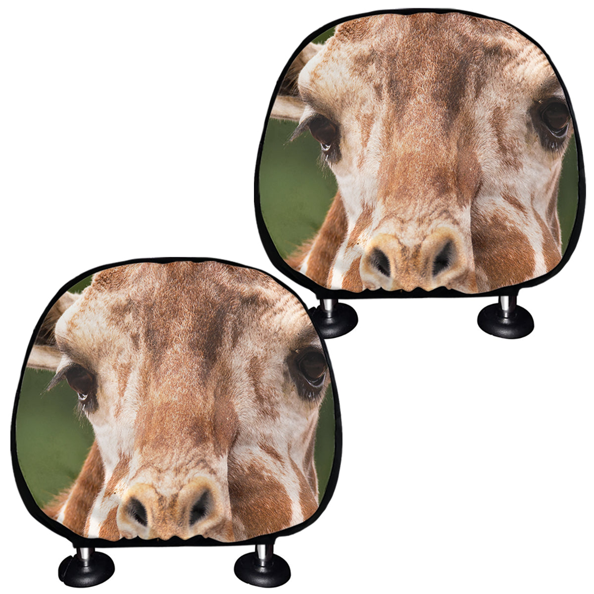 Funny Giraffe Print Car Headrest Covers