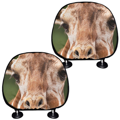 Funny Giraffe Print Car Headrest Covers