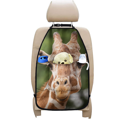 Funny Giraffe Print Car Seat Organizers
