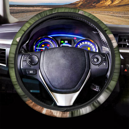 Funny Giraffe Print Car Steering Wheel Cover