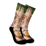 Funny Giraffe Print Crew Socks