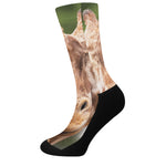 Funny Giraffe Print Crew Socks