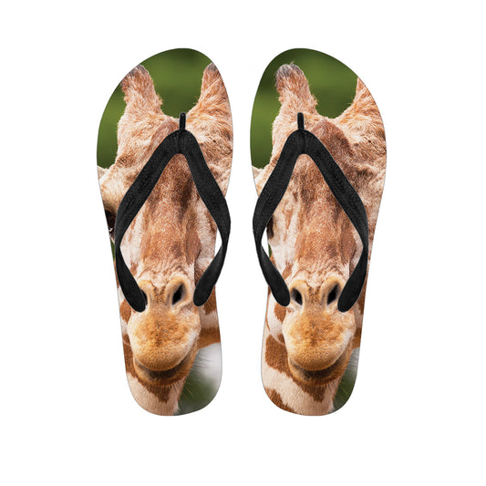 Funny Giraffe Print Flip Flops