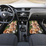Funny Giraffe Print Front and Back Car Floor Mats