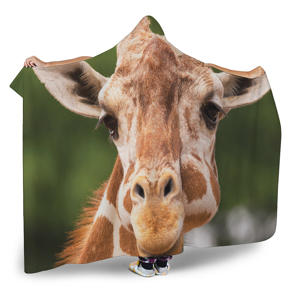 Funny Giraffe Print Hooded Blanket