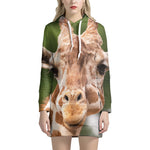 Funny Giraffe Print Hoodie Dress
