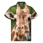 Funny Giraffe Print Men's Short Sleeve Shirt