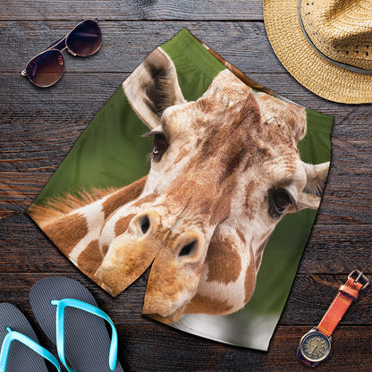 Funny Giraffe Print Men's Shorts