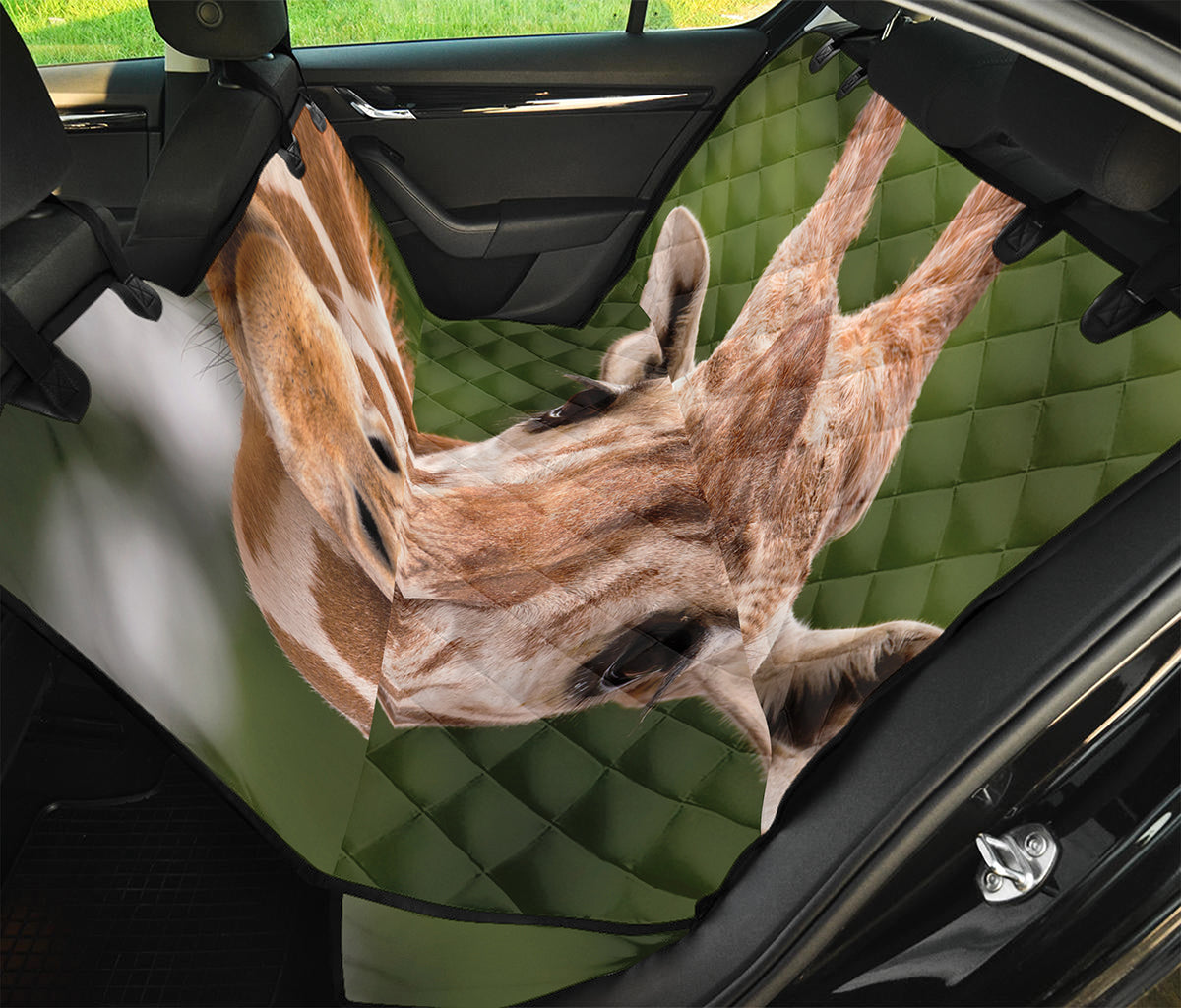Funny Giraffe Print Pet Car Back Seat Cover