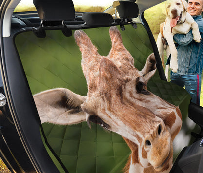 Funny Giraffe Print Pet Car Back Seat Cover