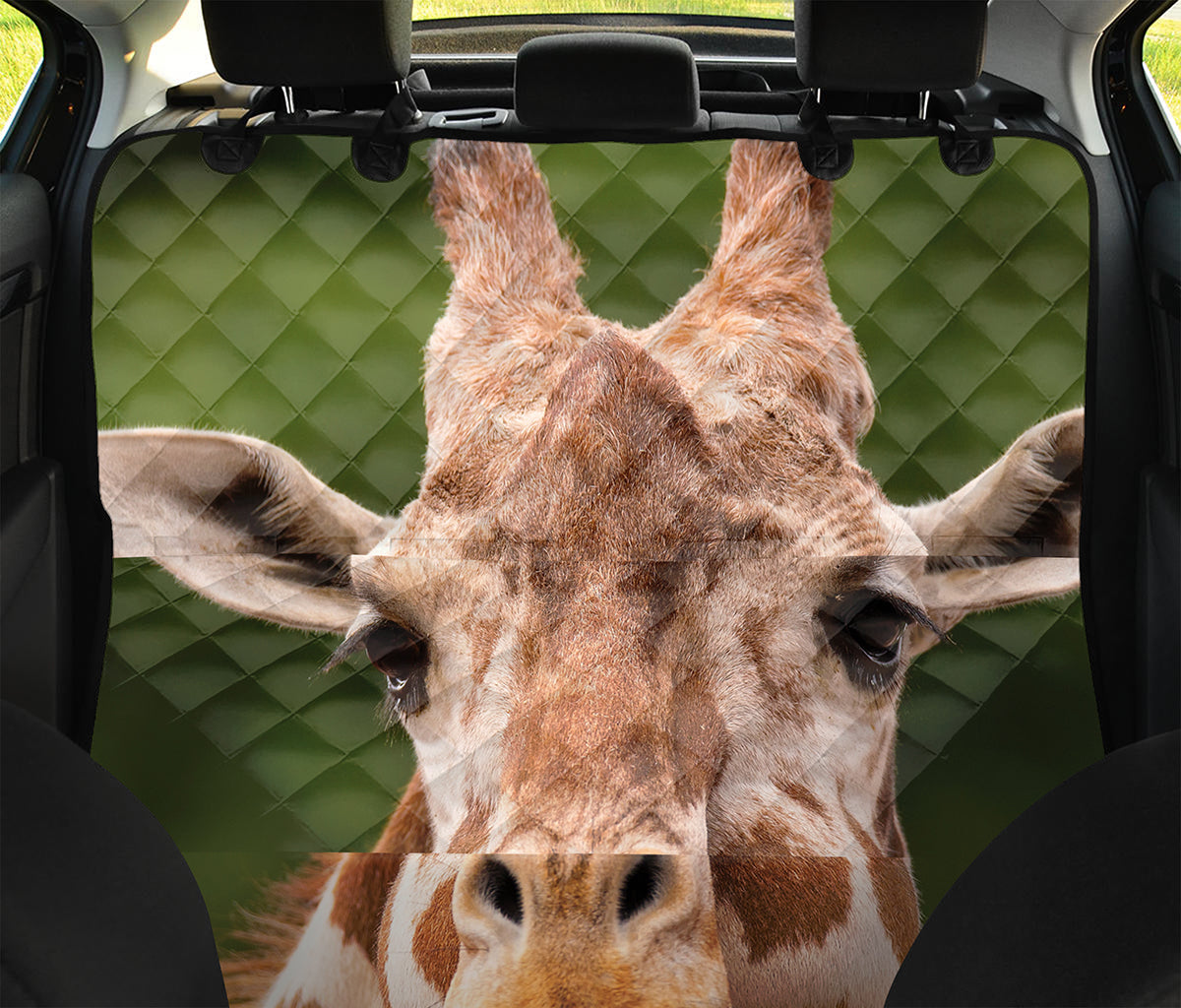 Funny Giraffe Print Pet Car Back Seat Cover