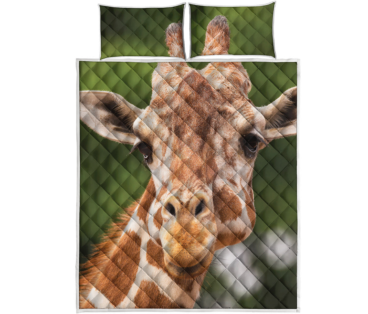 Funny Giraffe Print Quilt Bed Set