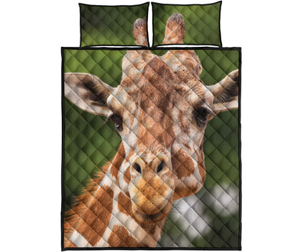 Funny Giraffe Print Quilt Bed Set