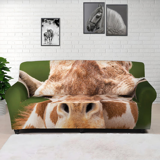 Funny Giraffe Print Sofa Cover