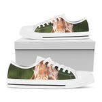 Funny Giraffe Print White Low Top Shoes