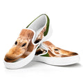 Funny Giraffe Print White Slip On Sneakers