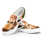 Funny Giraffe Print White Slip On Shoes