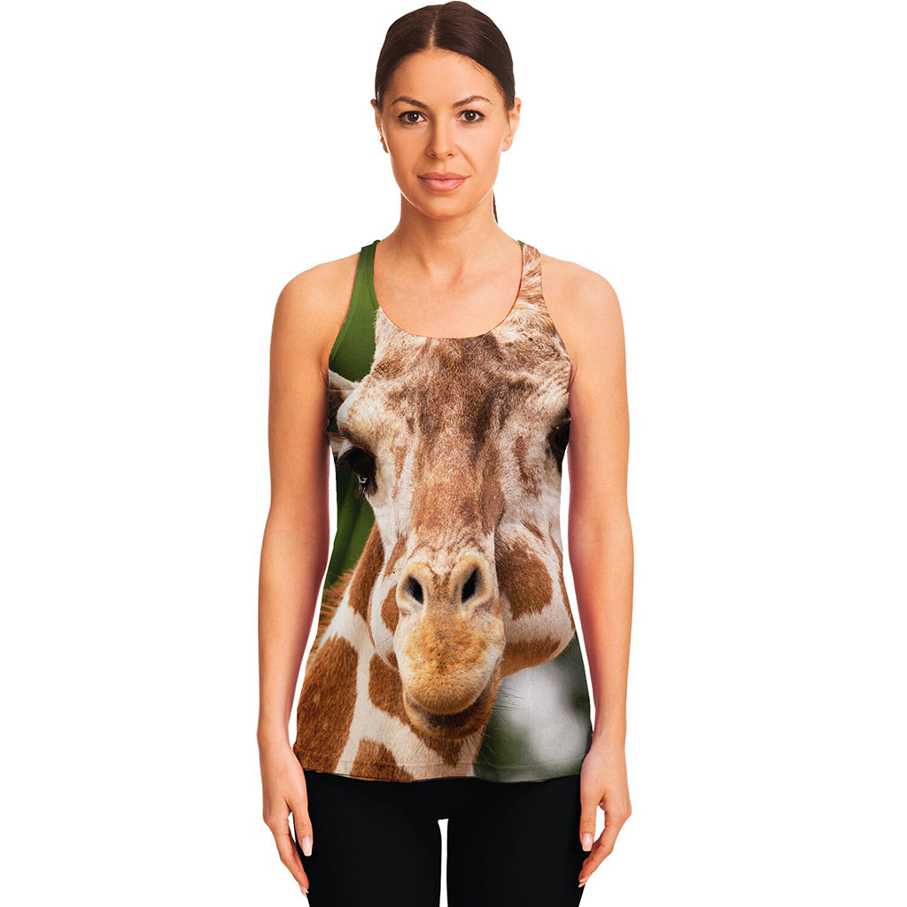 Funny Giraffe Print Women's Racerback Tank Top