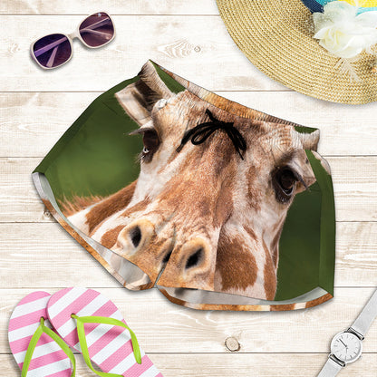 Funny Giraffe Print Women's Shorts