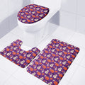 Funny Halloween Pumpkin Pattern Print 3 Piece Bath Mat Set