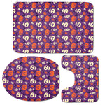 Funny Halloween Pumpkin Pattern Print 3 Piece Bath Mat Set