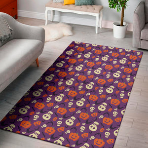 Funny Halloween Pumpkin Pattern Print Area Rug