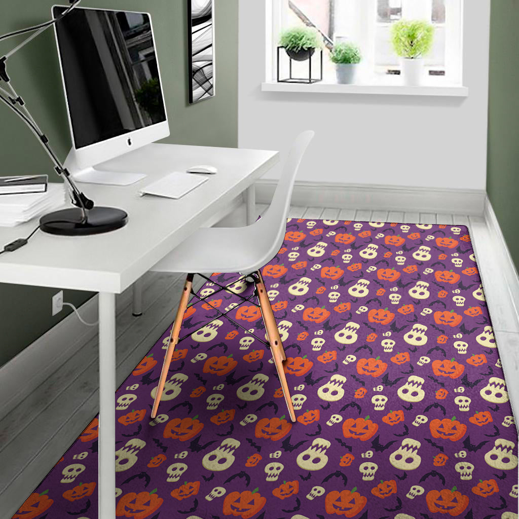 Funny Halloween Pumpkin Pattern Print Area Rug