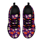 Funny Halloween Pumpkin Pattern Print Black Sneakers