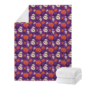 Funny Halloween Pumpkin Pattern Print Blanket