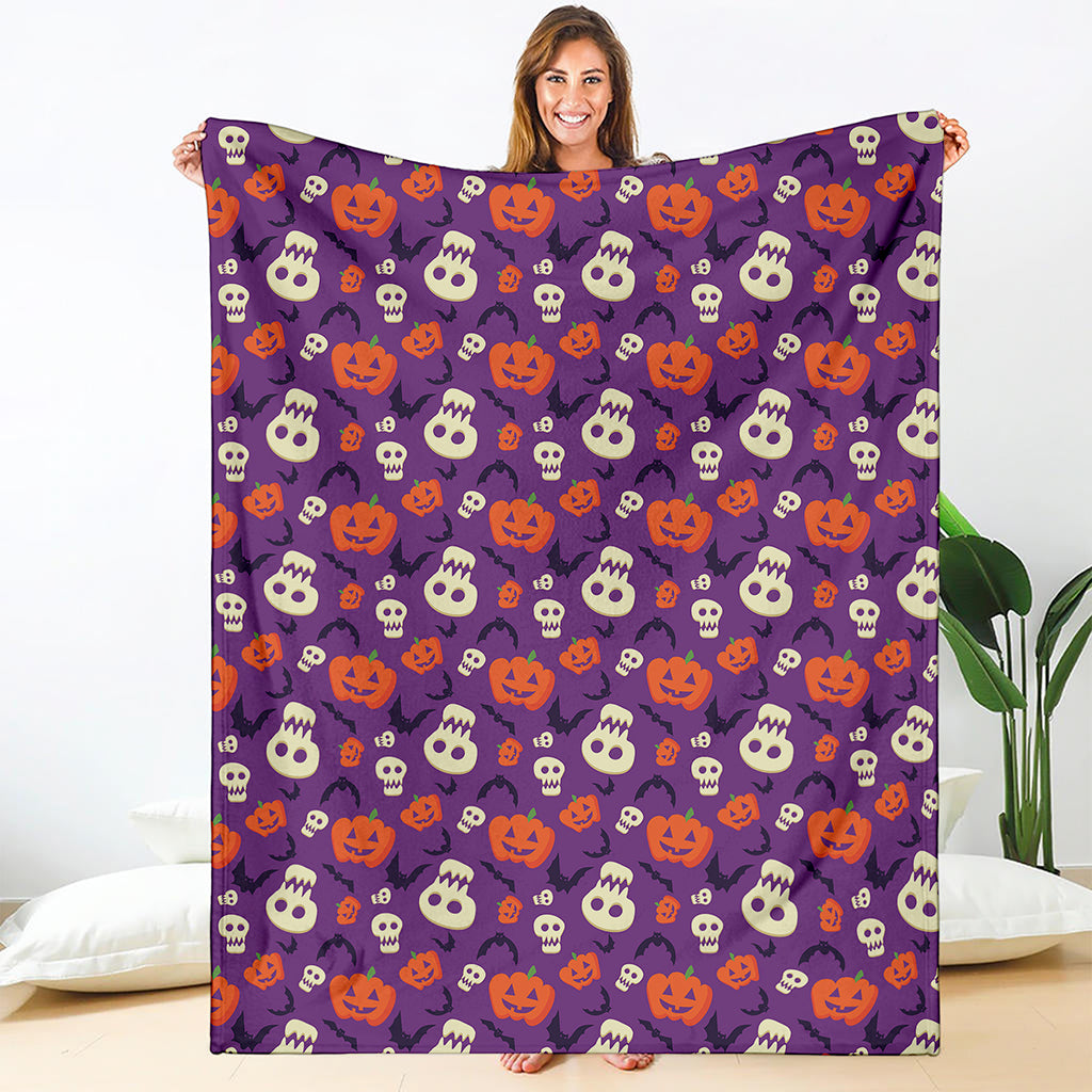 Funny Halloween Pumpkin Pattern Print Blanket