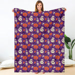 Funny Halloween Pumpkin Pattern Print Blanket