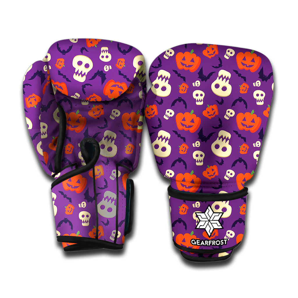 Funny Halloween Pumpkin Pattern Print Boxing Gloves