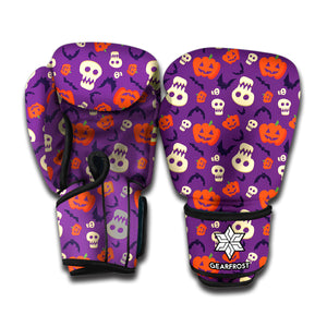 Funny Halloween Pumpkin Pattern Print Boxing Gloves