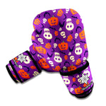 Funny Halloween Pumpkin Pattern Print Boxing Gloves