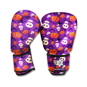 Funny Halloween Pumpkin Pattern Print Boxing Gloves