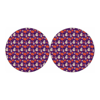 Funny Halloween Pumpkin Pattern Print Car Coasters
