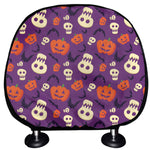 Funny Halloween Pumpkin Pattern Print Car Headrest Covers